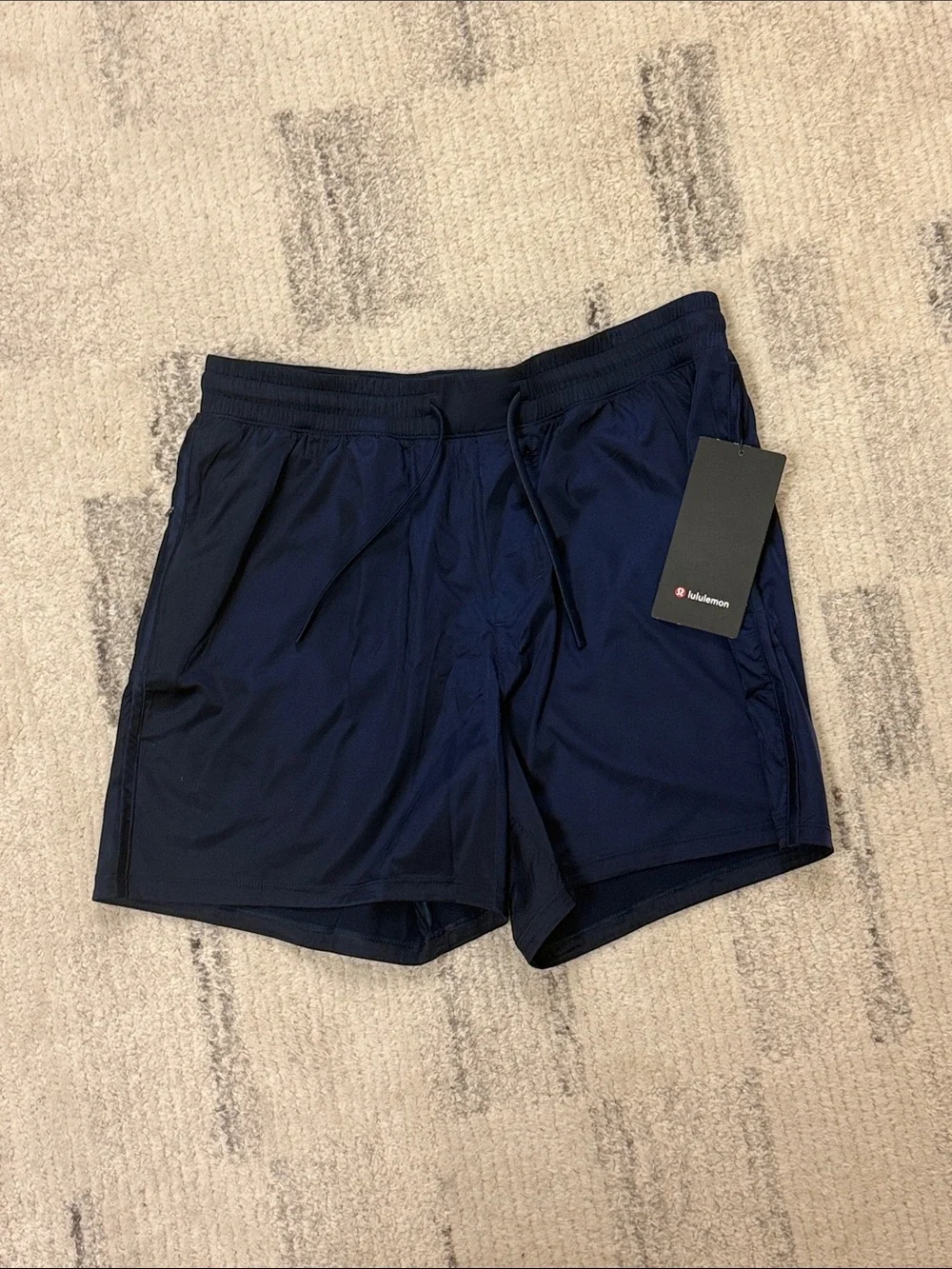 lululemon athletica Men's Deep Navy Stretch Satin Nylon 5” Performance Shorts
